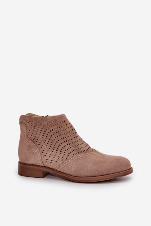 Botki Model S.Barski HY42-076 Beige - Step in style Botki Model S.Barski HY42-076 Beige - Step in style