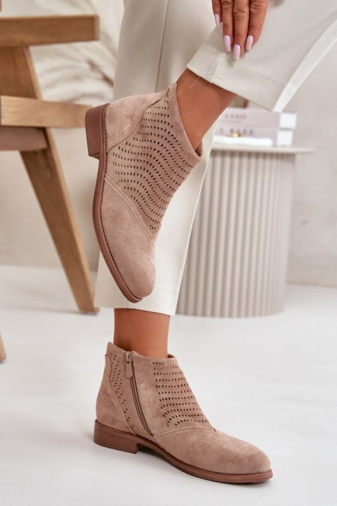 Botki Model S.Barski HY42-076 Beige - Step in style Botki Model S.Barski HY42-076 Beige - Step in style