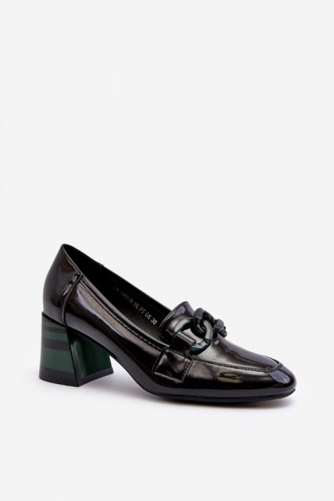 Czółenka Model Paliotte 58318 Black/Green - Step in style Czółenka Model Paliotte 58318 Black/Green - Step in style
