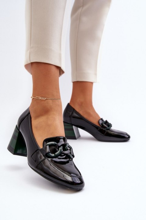 Czółenka Model Paliotte 58318 Black/Green - Step in style Czółenka Model Paliotte 58318 Black/Green - Step in style
