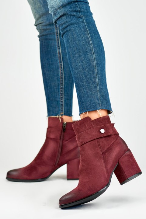 Botki Model Blaise 260041WI-SU Bordo Zamsz - PRIMO Botki Model Blaise 260041WI-SU Bordo Zamsz - PRIMO