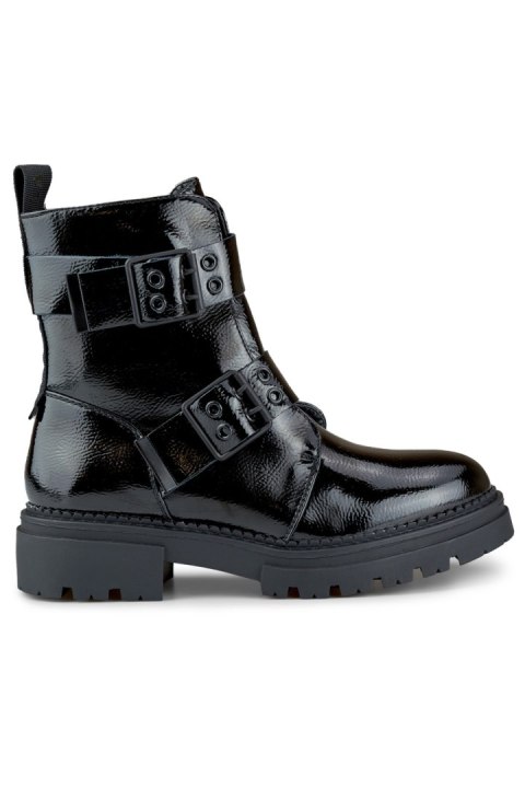 Botki workery Model Axelle 250007B-LA Black Lakier - PRIMO Botki workery Model Axelle 250007B-LA Black Lakier - PRIMO