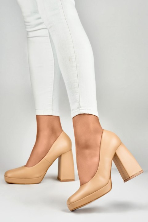 Czółenka Model M045-NU Beige - PRIMO Czółenka Model M045-NU Beige - PRIMO