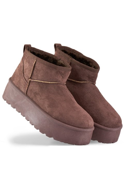 Śniegowce Model 2818BR Brown - PRIMO Śniegowce Model 2818BR Brown - PRIMO
