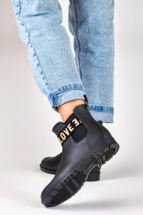Czarne matowe kalosze damskie LOVE GOLD - 38 Primohurt Czarne matowe kalosze damskie LOVE GOLD - 38 Primohurt