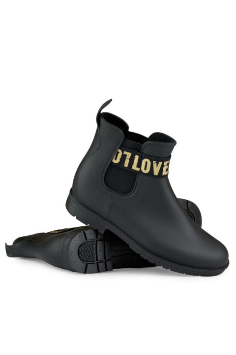Czarne matowe kalosze damskie LOVE GOLD - 38 Primohurt Czarne matowe kalosze damskie LOVE GOLD - 38 Primohurt