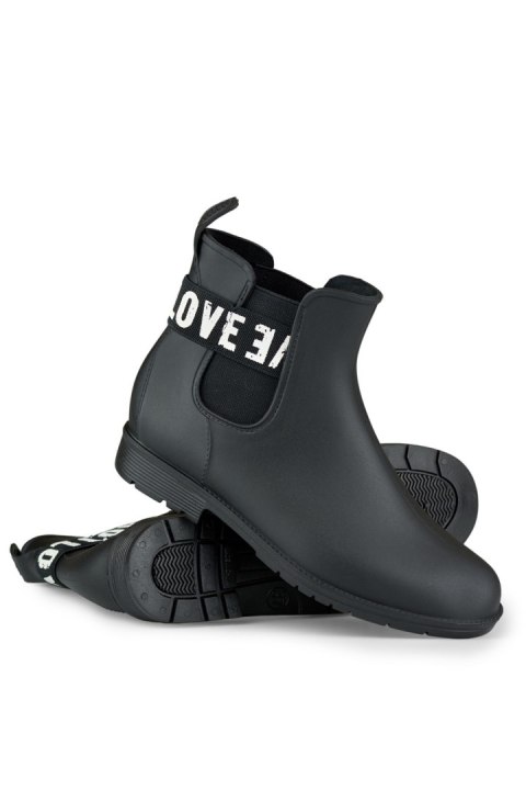 Czarne matowe kalosze damskie LOVE WHITE - 38 Primohurt Czarne matowe kalosze damskie LOVE WHITE - 38 Primohurt