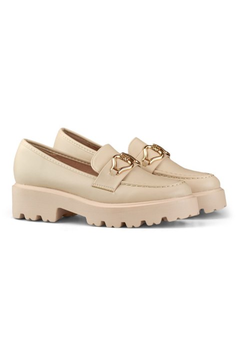 Beżowe loafersy damskie z ekoskóry - 39 Primohurt Beżowe loafersy damskie z ekoskóry - 39 Primohurt