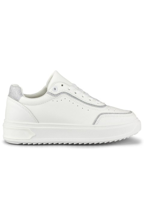 Białe sneakersy ze srebrnymi dodatkami - 37 Primohurt Białe sneakersy ze srebrnymi dodatkami - 37 Primohurt
