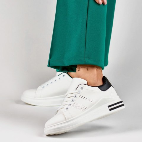 Biało-czarne sneakersy damskie Gerini - 38 Primohurt Biało-czarne sneakersy damskie Gerini - 38 Primohurt