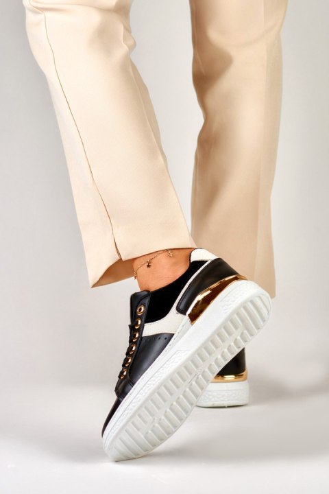 Biało-czarne sneakersy damskie na platformie Eliza - 39 Primohurt Biało-czarne sneakersy damskie na platformie Eliza - 39 Primohurt