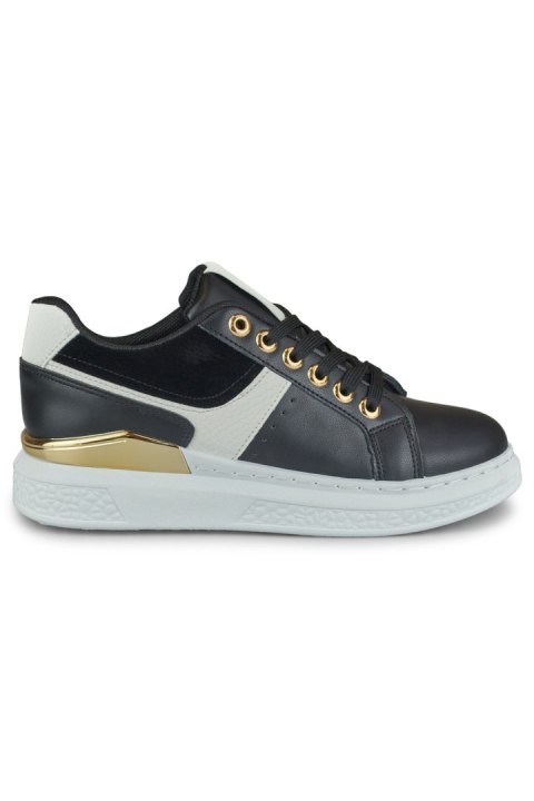 Biało-czarne sneakersy damskie na platformie Eliza - 39 Primohurt Biało-czarne sneakersy damskie na platformie Eliza - 39 Primohurt