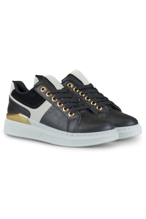 Biało-czarne sneakersy damskie na platformie Eliza - 39 Primohurt Biało-czarne sneakersy damskie na platformie Eliza - 39 Primohurt