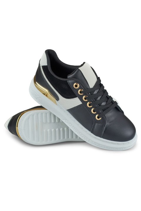 Biało-czarne sneakersy damskie na platformie Eliza - 39 Primohurt Biało-czarne sneakersy damskie na platformie Eliza - 39 Primohurt
