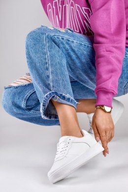 Klasyczne białe sportowe sneakersy z biała podeszwą - 38 Primohurt