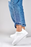 Klasyczne białe sportowe sneakersy z biała podeszwą - 40 Primohurt