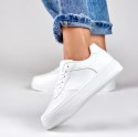 Klasyczne białe sportowe sneakersy z biała podeszwą - 40 Primohurt