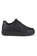Klasyczne czarne sportowe sneakersy z czarną podeszwą - 37 Primohurt