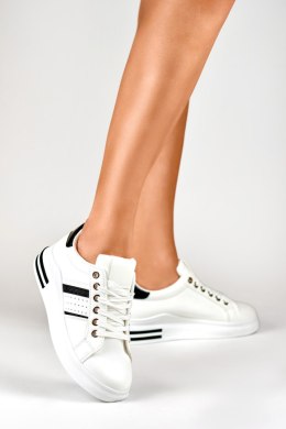 Klasyczne czarno-białe sneakersy damskie - 39 Primohurt