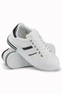 Klasyczne czarno-białe sneakersy damskie - 40 Primohurt