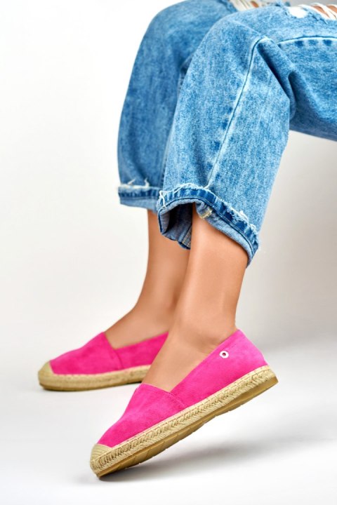 Zamszowe różowe espadryle damskie - 37 Primohurt Zamszowe różowe espadryle damskie - 37 Primohurt