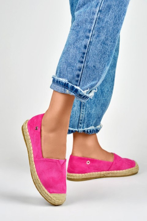 Zamszowe różowe espadryle damskie - 37 Primohurt Zamszowe różowe espadryle damskie - 37 Primohurt
