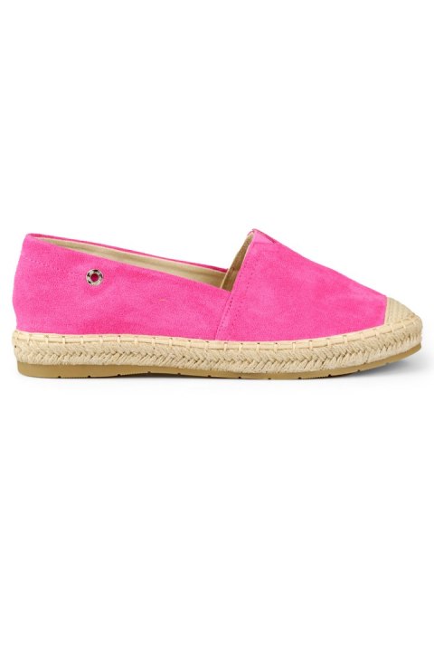 Zamszowe różowe espadryle damskie - 37 Primohurt Zamszowe różowe espadryle damskie - 37 Primohurt