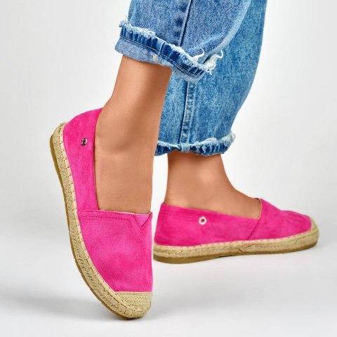 Zamszowe różowe espadryle damskie - 37 Primohurt Zamszowe różowe espadryle damskie - 37 Primohurt