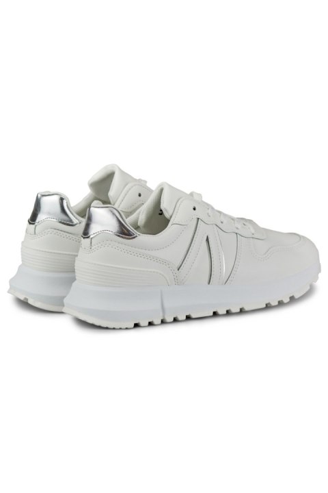 Białe sneakersy damskie ze srebrnymi lamówkami - 39 Primohurt Białe sneakersy damskie ze srebrnymi lamówkami - 39 Primohurt