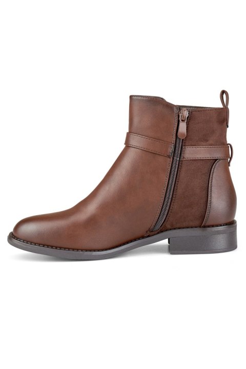 Brązowe casualowe botki damskie - 38 Primohurt Brązowe casualowe botki damskie - 38 Primohurt