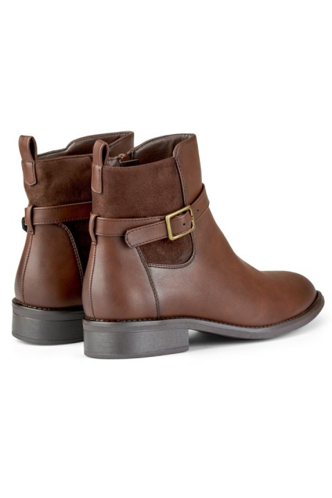 Brązowe casualowe botki damskie - 38 Primohurt Brązowe casualowe botki damskie - 38 Primohurt