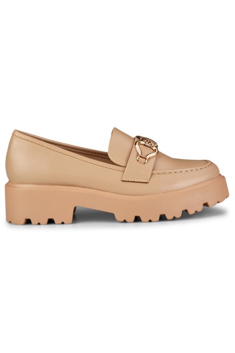 Ciemnobeżowe loafersy damskie z ekoskóry - 39 Primohurt Ciemnobeżowe loafersy damskie z ekoskóry - 39 Primohurt