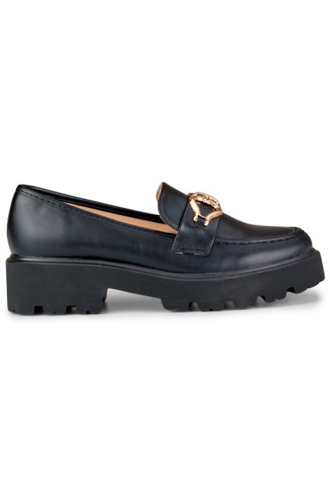 Czarne loafersy damskie z ekoskóry - 38 Primohurt Czarne loafersy damskie z ekoskóry - 38 Primohurt