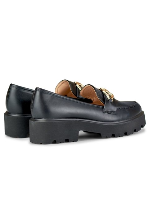 Czarne loafersy damskie z ekoskóry - 38 Primohurt Czarne loafersy damskie z ekoskóry - 38 Primohurt