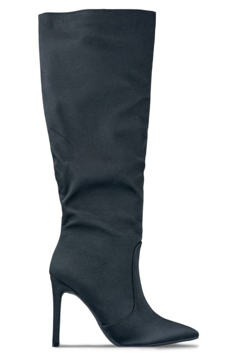 Satynowe czarne kozaki damskie - 37 Primohurt Satynowe czarne kozaki damskie - 37 Primohurt