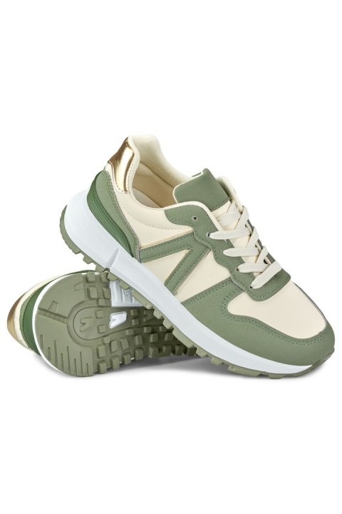 Zielono-beżowe sneakersy damskie - 37 Primohurt Zielono-beżowe sneakersy damskie - 37 Primohurt