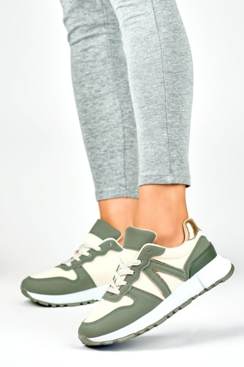 Zielono-beżowe sneakersy damskie - 38 Primohurt Zielono-beżowe sneakersy damskie - 38 Primohurt