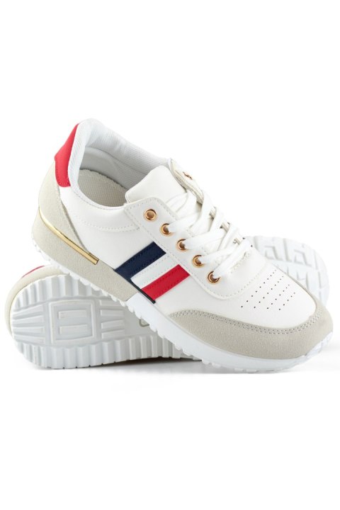 Casualowe buty sportowe damskie białe eleganckie wiązane półbuty - 38 Primohurt Casualowe buty sportowe damskie białe eleganckie wiązane półbuty - 38 Primohurt
