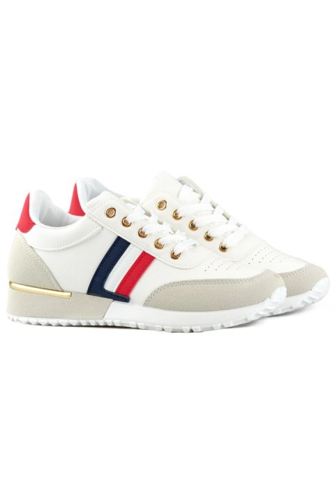 Casualowe buty sportowe damskie białe eleganckie wiązane półbuty - 38 Primohurt Casualowe buty sportowe damskie białe eleganckie wiązane półbuty - 38 Primohurt