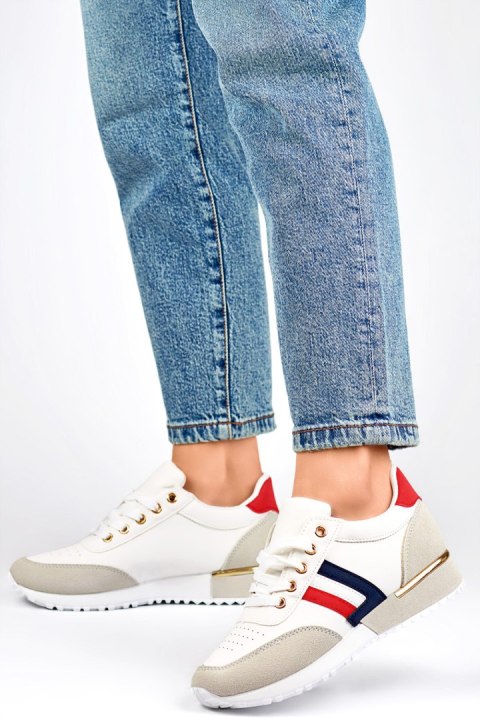 Casualowe buty sportowe damskie białe eleganckie wiązane półbuty - 39 Primohurt Casualowe buty sportowe damskie białe eleganckie wiązane półbuty - 39 Primohurt