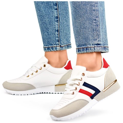 Casualowe buty sportowe damskie białe eleganckie wiązane półbuty - 40 Primohurt Casualowe buty sportowe damskie białe eleganckie wiązane półbuty - 40 Primohurt