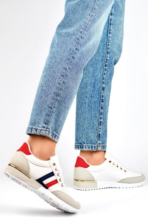 Casualowe buty sportowe damskie białe eleganckie wiązane półbuty - 40 Primohurt Casualowe buty sportowe damskie białe eleganckie wiązane półbuty - 40 Primohurt