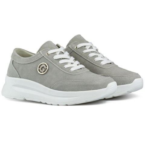 Sneakersy damskie ze skóry naturalnej w kolorze szarym - 38 Primohurt Sneakersy damskie ze skóry naturalnej w kolorze szarym - 38 Primohurt