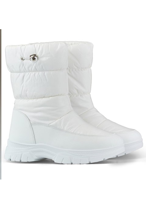 Wysokie buty zimowe damskie ze ściągaczem śniegowce białe - 38 Primohurt Wysokie buty zimowe damskie ze ściągaczem śniegowce białe - 38 Primohurt