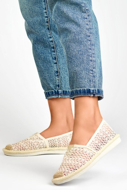Beżowe espadryle z siateczki przewiewne espadryle damskie - 38 Primohurt Beżowe espadryle z siateczki przewiewne espadryle damskie - 38 Primohurt