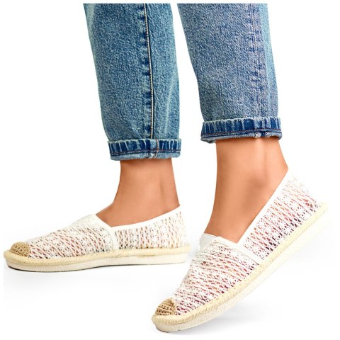 Białe espadryle z siateczki przewiewne espadryle damskie - 37 Primohurt