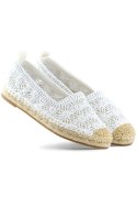 Białe koronkowe espadryle damskie białe klasyczne espadryle - 39 Primohurt