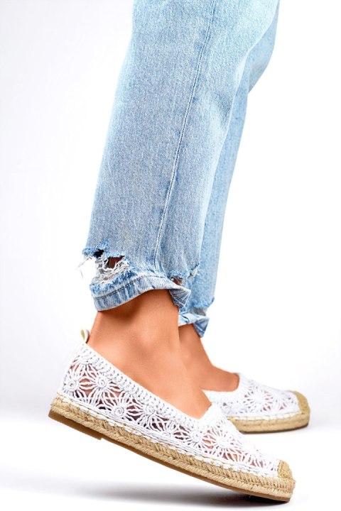 Białe koronkowe espadryle damskie białe klasyczne espadryle - 40 Primohurt Białe koronkowe espadryle damskie białe klasyczne espadryle - 40 Primohurt