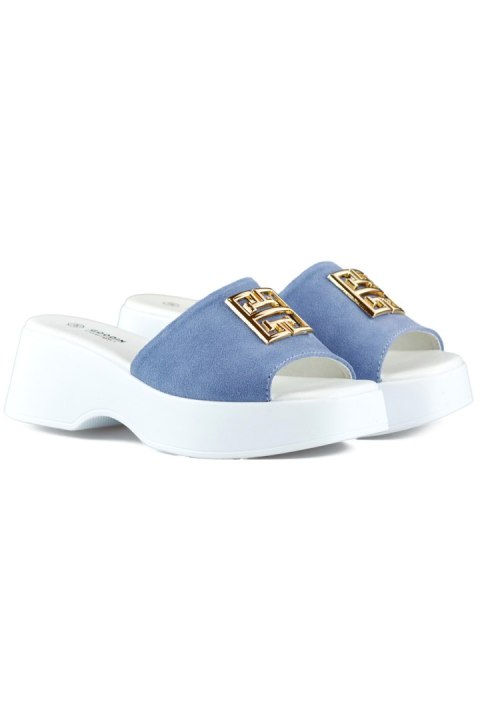 Blue jeans eleganckie wygodne klapki na grubej podeszwie - 38 Primohurt Blue jeans eleganckie wygodne klapki na grubej podeszwie - 38 Primohurt