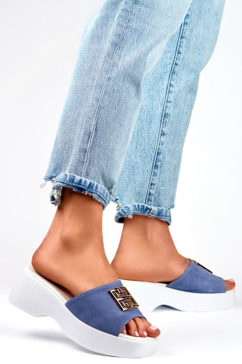 Blue jeans eleganckie wygodne klapki na grubej podeszwie - 39 Primohurt Blue jeans eleganckie wygodne klapki na grubej podeszwie - 39 Primohurt